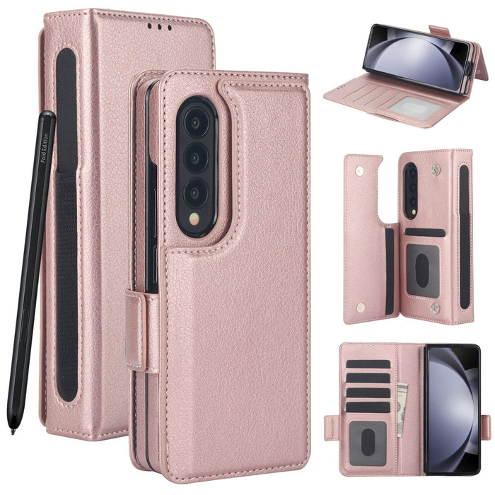 Samsung Galaxy z Fold 4 Leather Phone Case with Pen Slot