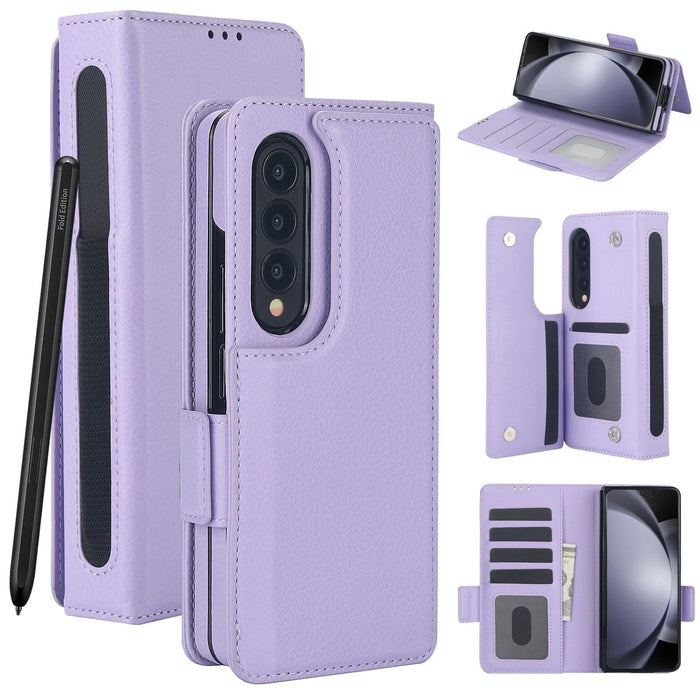 Samsung Galaxy z Fold 4 Leather Phone Case with Pen Slot