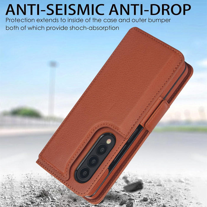 Samsung Galaxy z Fold 4 Leather Phone Case with Pen Slot