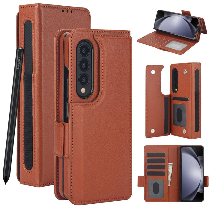 Samsung Galaxy z Fold 4 Leather Phone Case with Pen Slot