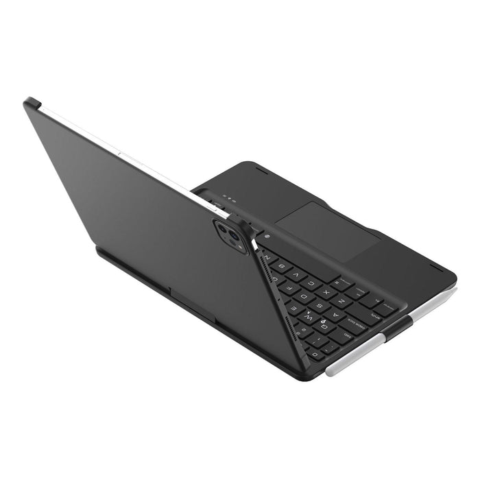 For Ipad Pro 11 2024 F11At 360 Degree Rotating Acrylic Bluetooth Keyboard Leather Case With Backlight Black