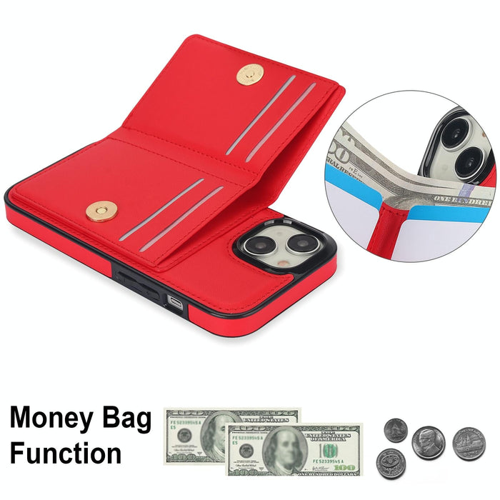 For Iphone 15 Rfid Anti-Theft Card Ring Holder Phone Case