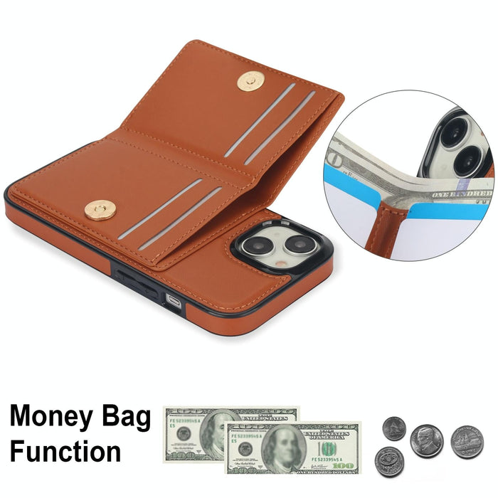 For Iphone 15 Rfid Anti-Theft Card Ring Holder Phone Case