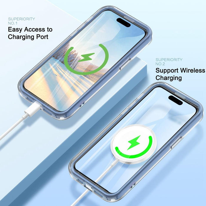 For Iphone 15 Imd Gradient Feather Pc & Tpu Phone Case