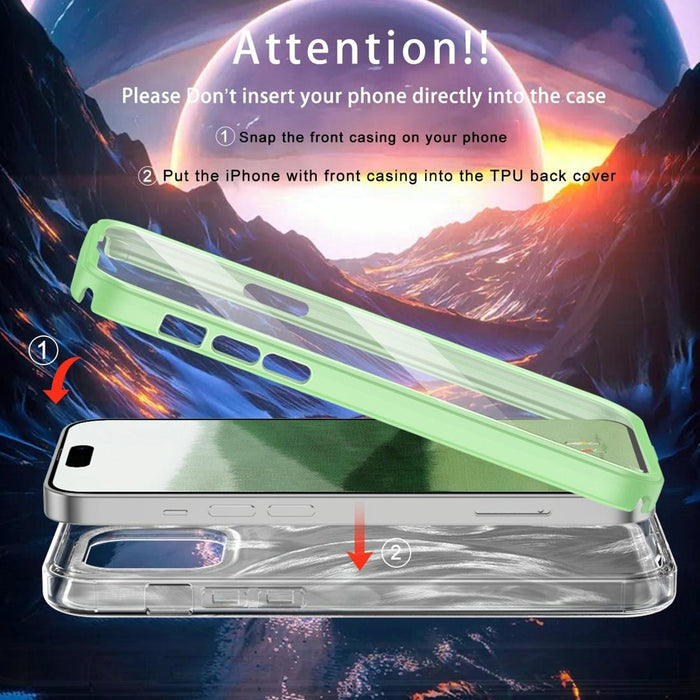 For Iphone 15 Imd Gradient Feather Pc & Tpu Phone Case