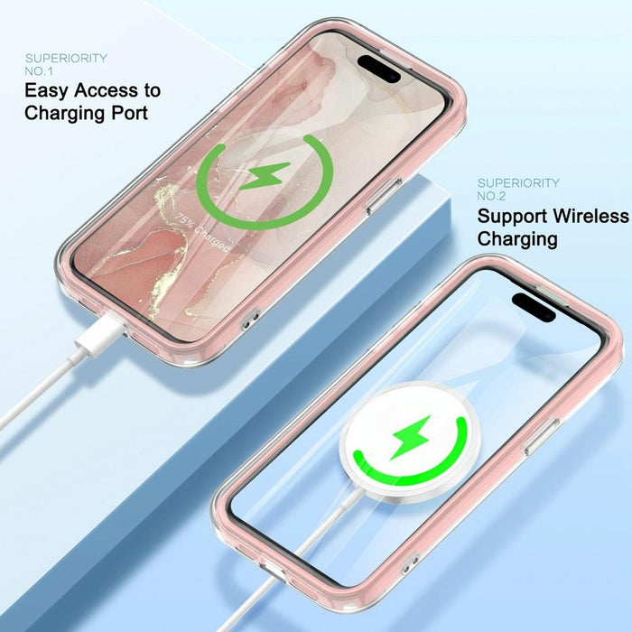 For Iphone 15 Imd Gradient Feather Pc & Tpu Phone Case