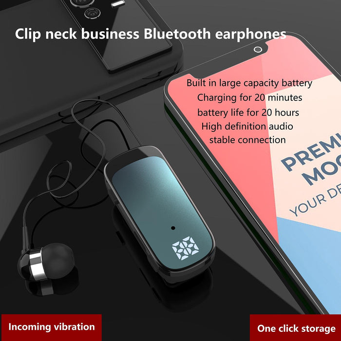 K65 Business Retractable Cable Bluetooth Earphone