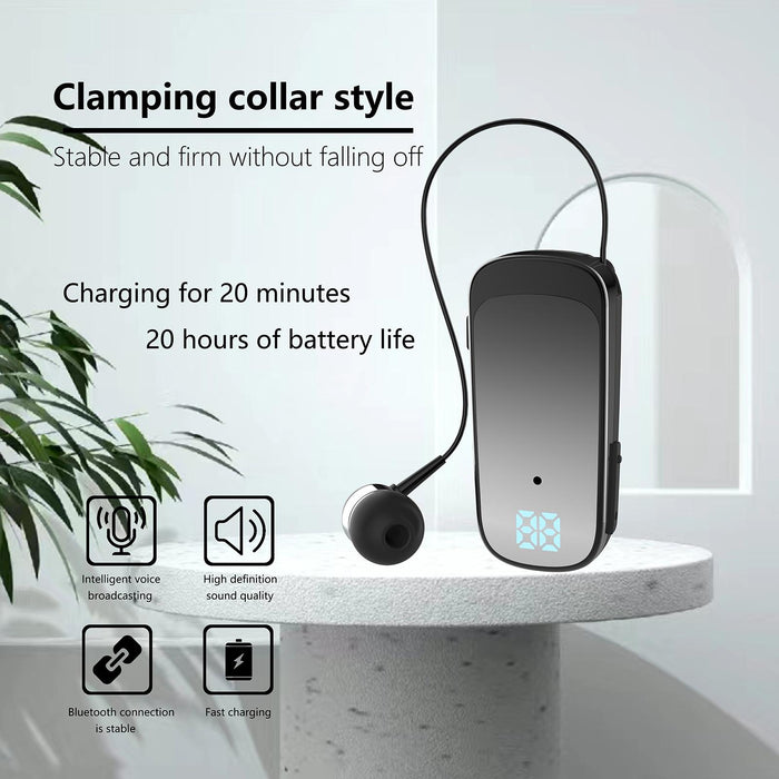 K65 Business Retractable Cable Bluetooth Earphone