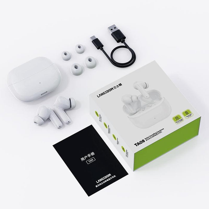 Ta08 Active Noise Reduction Wireless Bluetooth Earphone White