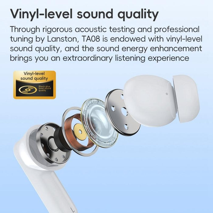 Ta08 Active Noise Reduction Wireless Bluetooth Earphone White