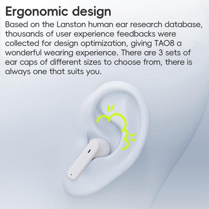 Ta08 Active Noise Reduction Wireless Bluetooth Earphone White