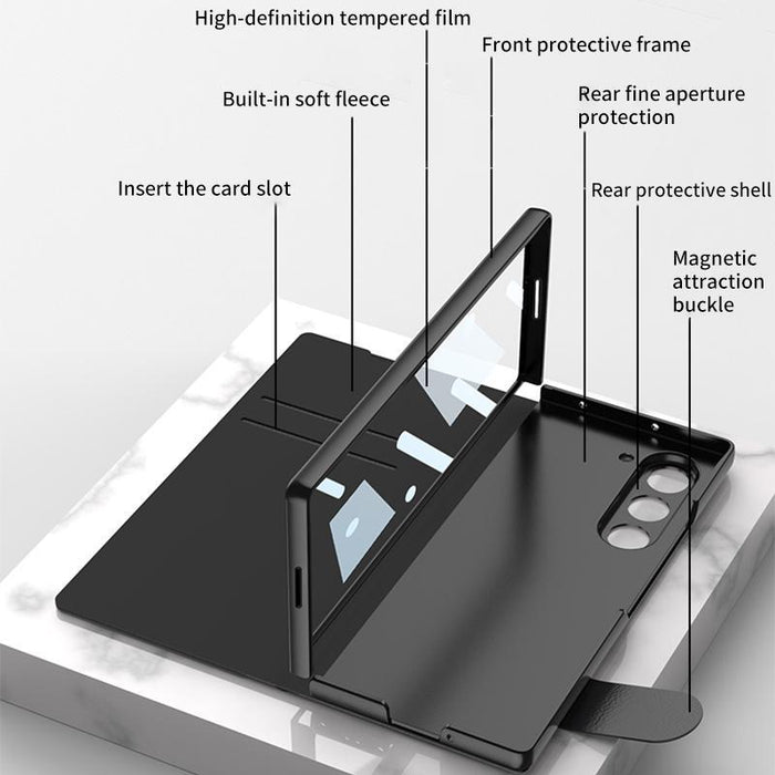 For Samsung Galaxy Z Fold7 5G Integrated Full Coverage Flip Phone Case With Pen Slot Not Included Pen