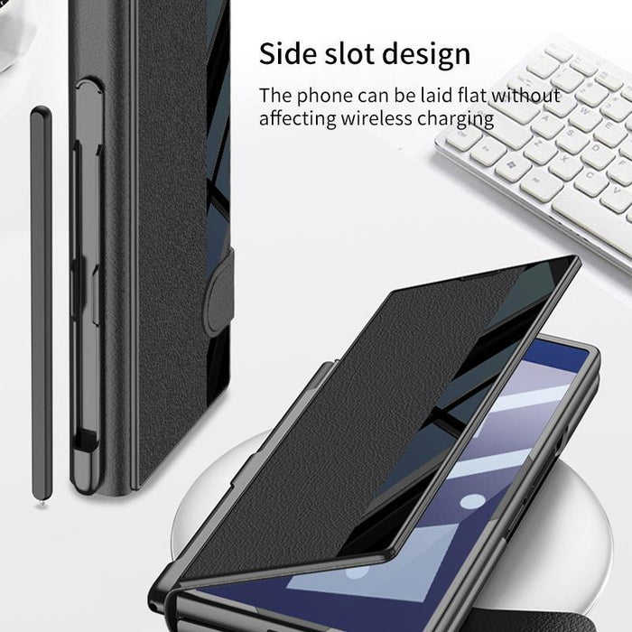 For Samsung Galaxy Z Fold7 5G Integrated Full Coverage Flip Phone Case With Pen Slot Not Included Pen