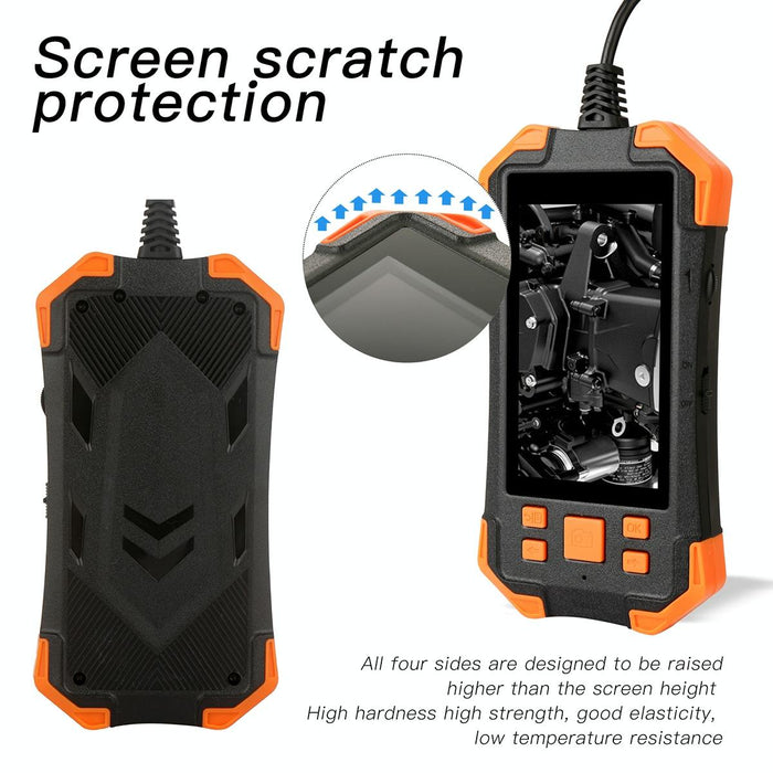 4.3 Inch Ips Screen 8Mm Single Camera Ip67 Waterproof Hard Cable Digital Endoscope Length 10M Black Orange