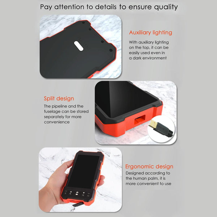 4.5 Inch Ips Colour Screen 5.5Mm Single Camera Split Hard Cable Industrial Endoscope Length 10M Black Red