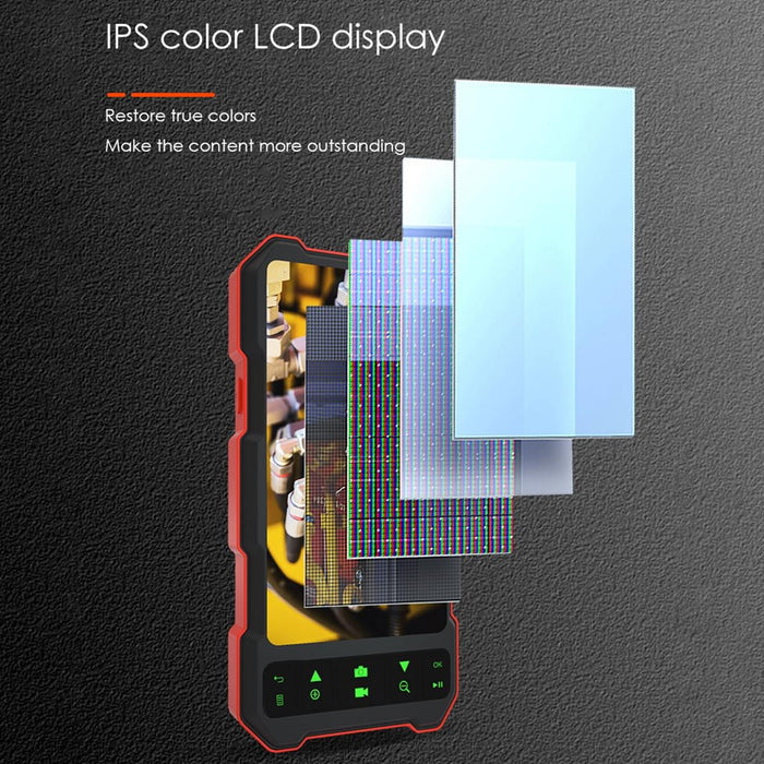 4.5 Inch Ips Colour Screen 3.9Mm Single Camera Split Hard Cable Industrial Endoscope Length 1M Black Red