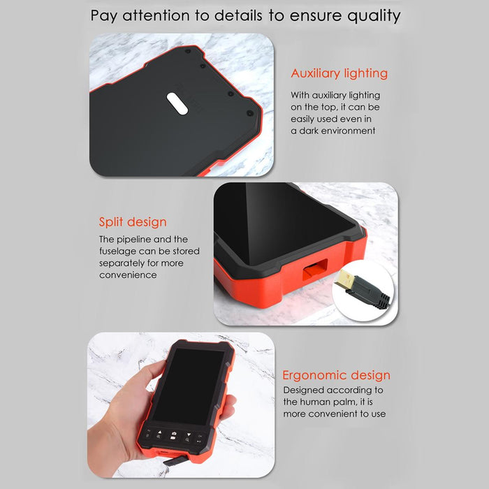 4.5 Inch Ips Colour Screen 3.9Mm Single Camera Split Hard Cable Industrial Endoscope Length 1M Black Red