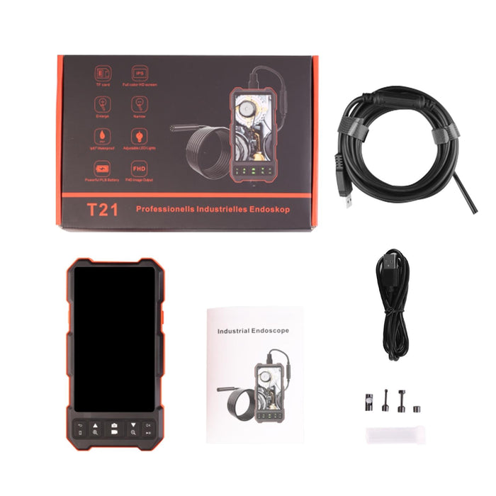4.5 Inch Ips Colour Screen 3.9Mm Single Camera Split Hard Cable Industrial Endoscope Length 1M Black Red