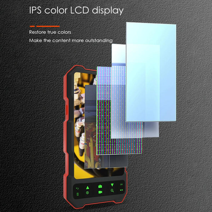 4.5 Inch Ips Colour Screen 5.5Mm Dual Camera Split Hard Cable Industrial Endoscope Length 1M Black Red