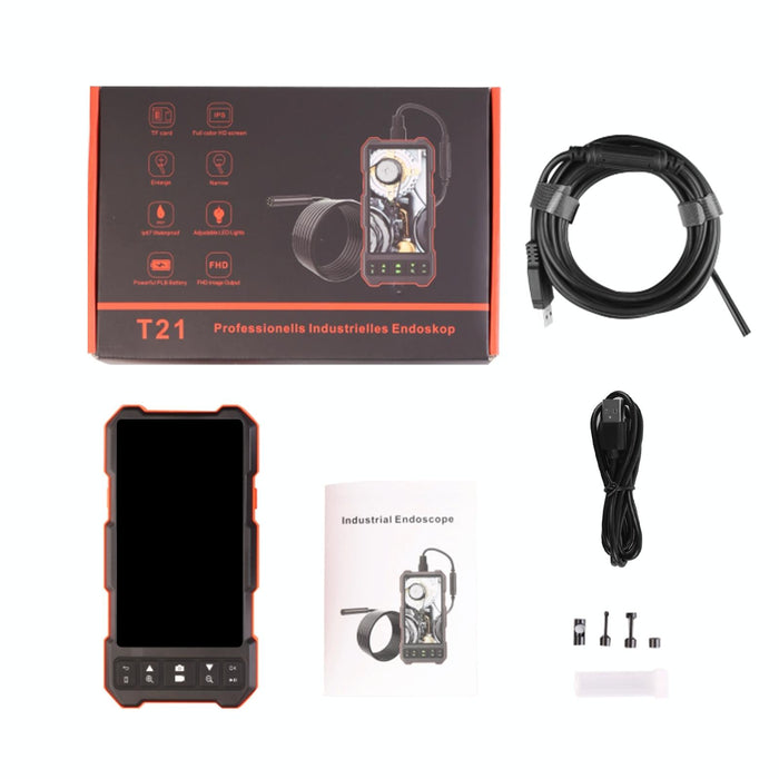 4.5 Inch Ips Colour Screen 5.5Mm Dual Camera Split Hard Cable Industrial Endoscope Length 1M Black Red