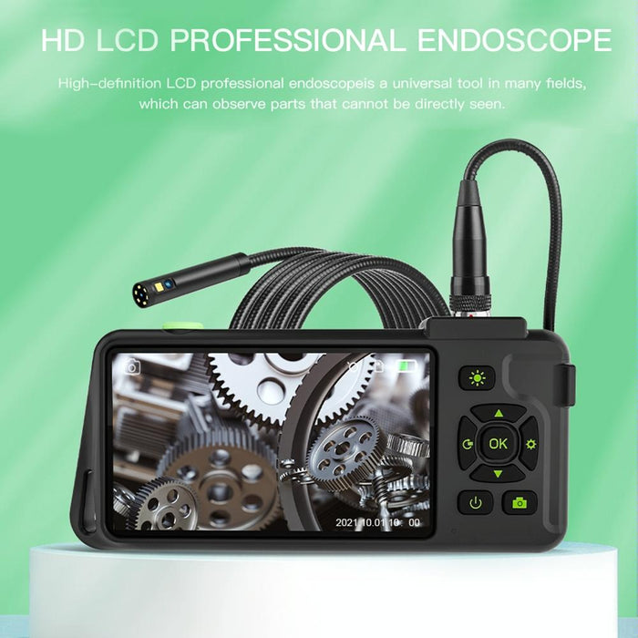 4.5 Inch Ips Colour Screen 5.5Mm Dual Camera Hard Cable Industrial Endoscope Length 1M Black Orange