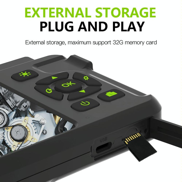 4.5 Inch Ips Colour Screen 5.5Mm Dual Camera Hard Cable Industrial Endoscope Length 1M Black Orange