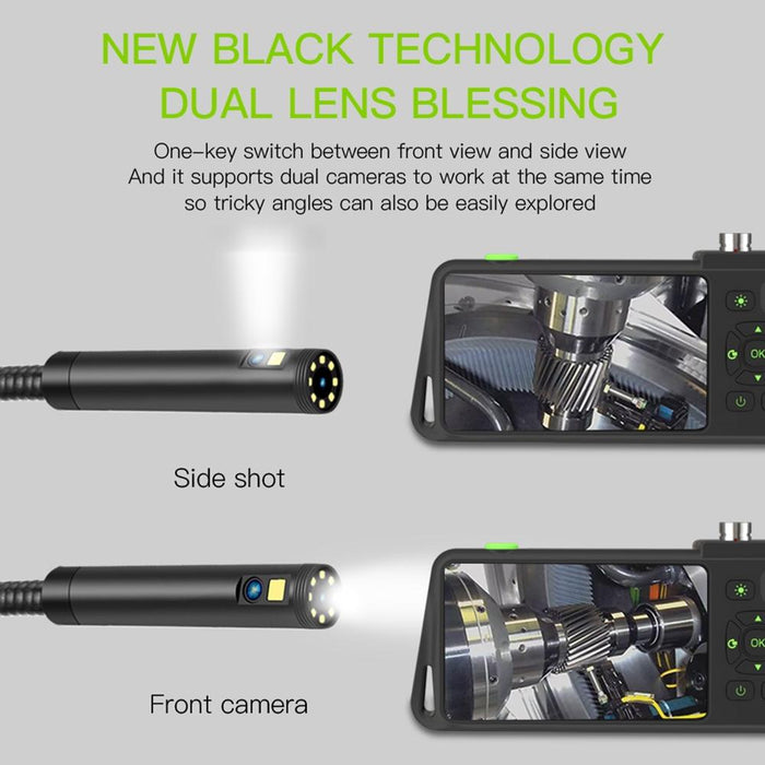 4.5 Inch Ips Colour Screen 7.9Mm Dual Camera Hard Cable Industrial Endoscope Length 10M Black Orange