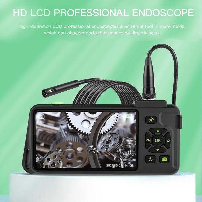 4.5 Inch Ips Colour Screen 7.9Mm Triple Camera Hard Cable Industrial Endoscope Length 10M Black