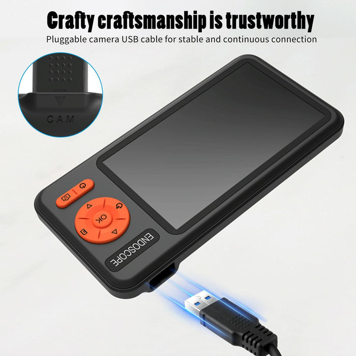 5 Inch Ips Screen 5.5Mm Single Lens Ip67 Waterproof Industrial Endoscope With Bracket Length 10M