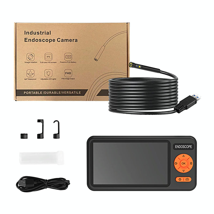 5 Inch Ips Screen 8Mm Single Lens Ip67 Waterproof Industrial Endoscope With Bracket Length 10M