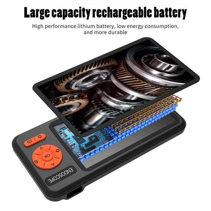 5 Inch Ips Screen 7.9Mm Triple Lens Ip67 Waterproof Industrial Endoscope With Bracket Length 10M