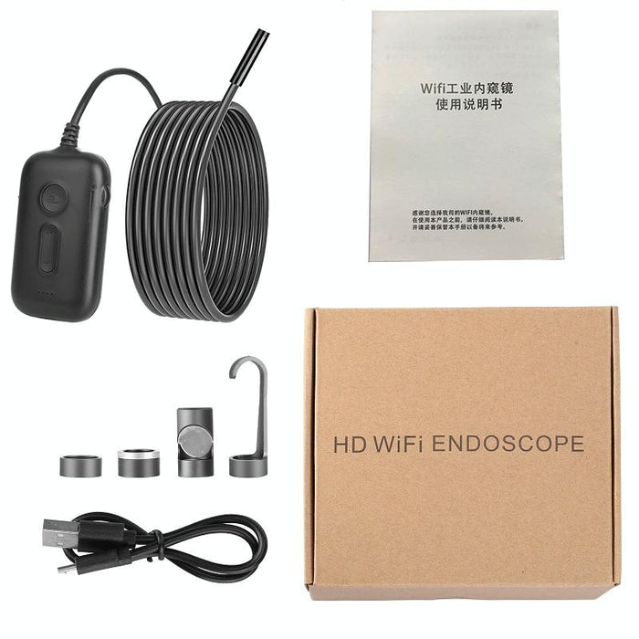 5.5Mm Single Camera Wifi Connected Hard Cable Hd Industrial Endoscope Length 10M Black