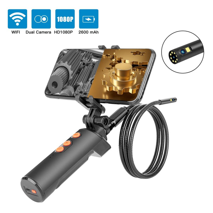 F280 1080P Ip68 Waterproof Dual Camera Wifi Digital Endoscope Length 1M Snake Tube Black