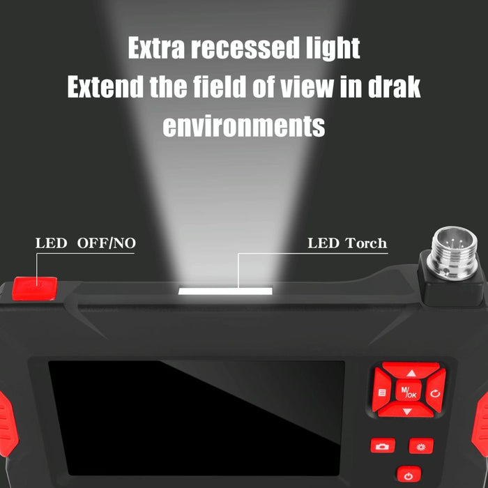 P30 8Mm 1080P Ip68 Waterproof 4.3 Inch Screen Dual Camera Digital Endoscope Length 3M Snake Tube Black