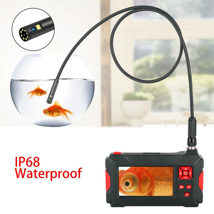 P30 8Mm 1080P Ip68 Waterproof 4.3 Inch Screen Dual Camera Digital Endoscope Length 3M Snake Tube Black