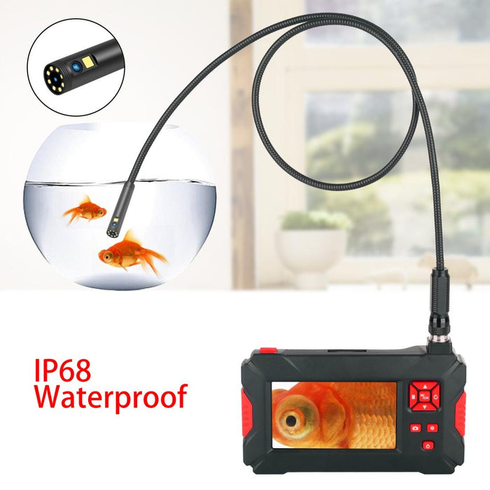 P30 8Mm 1080P Ip68 Waterproof 4.3 Inch Screen Dual Camera Digital Endoscope Length 5M Snake Tube Black