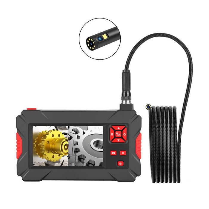 P30 8Mm 1080P Ip68 Waterproof 4.3 Inch Screen Dual Camera Digital Endoscope Length 5M Snake Tube Black