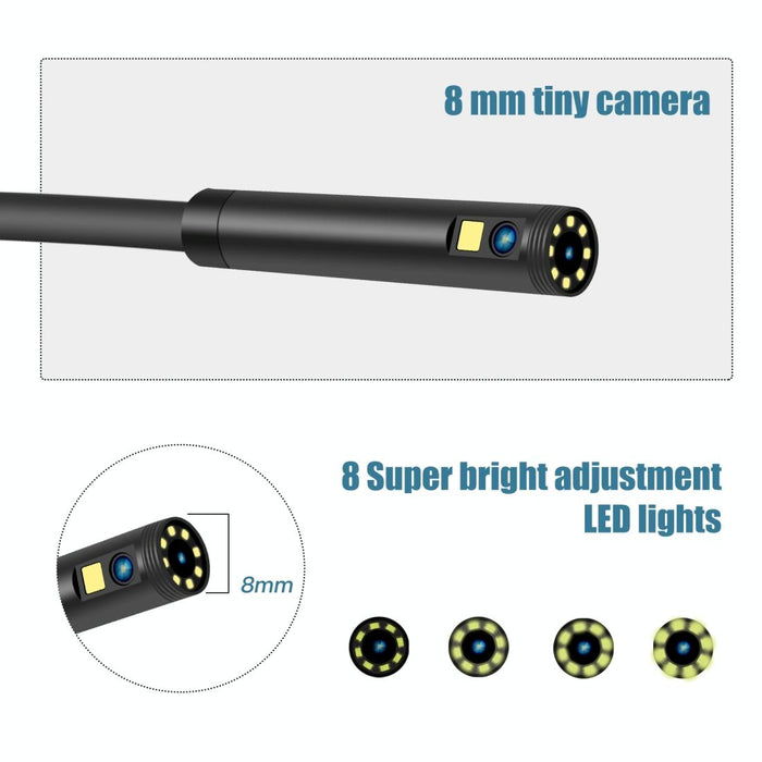 8Mm 1080P Iwaterproof 4.3 Inch Highlight Screen Dual Camera Digital Endoscope Length 2M Hard Cable