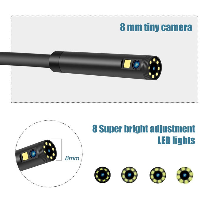 8Mm 1080P Iwaterproof 4.3 Inch Highlight Screen Dual Camera Digital Endoscope Length 10M Hard Cable