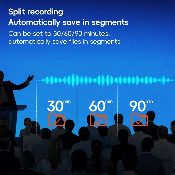 Hd Colour Screen Smart Noise Reduction Voice Recorder Black