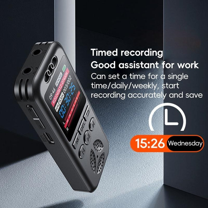 Hd Colour Screen Smart Noise Reduction Voice Recorder Black