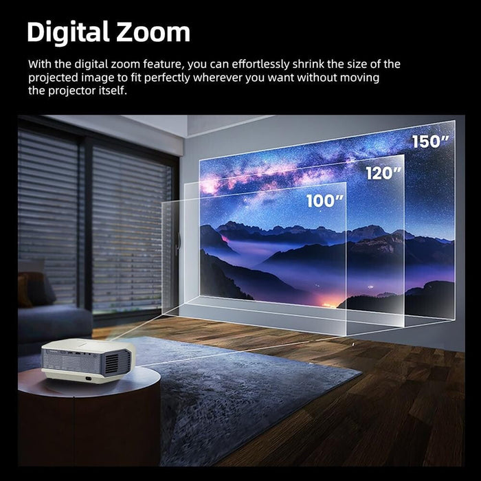 A004 Pro 1920 X 1080P 9000Lumen Android 9.0 Portable Lcd Projector White