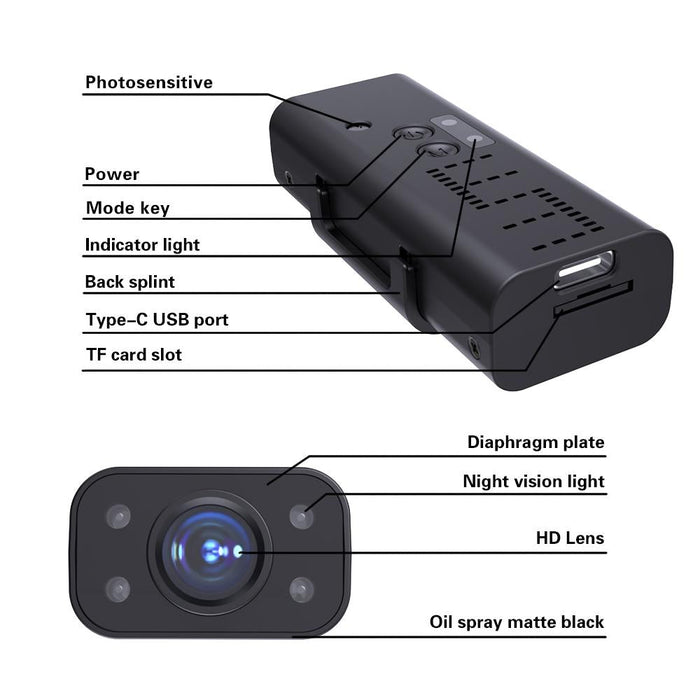 720P Smart Remote Wifi Camera Supports Infrared Night Vision Black