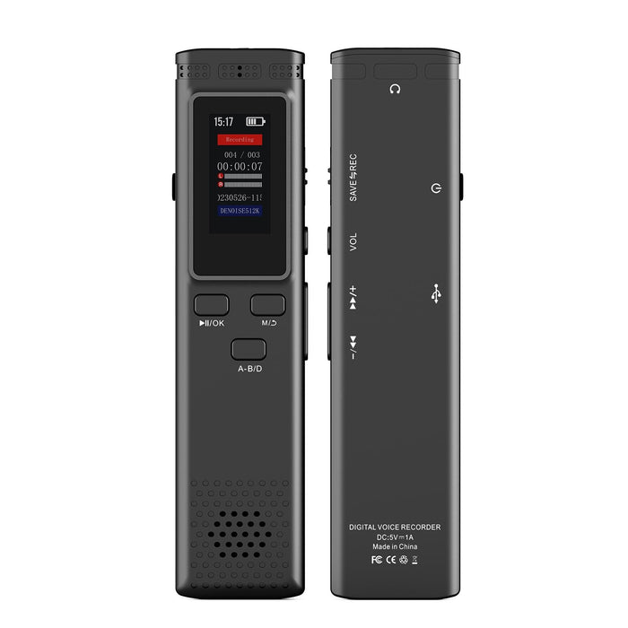 Smart Noise Reduction Convenient Voice Recorder Capacity 8Gb Black