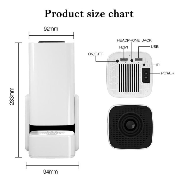 Y7S 720P Android 11 Os Portable Home Wifi Projector