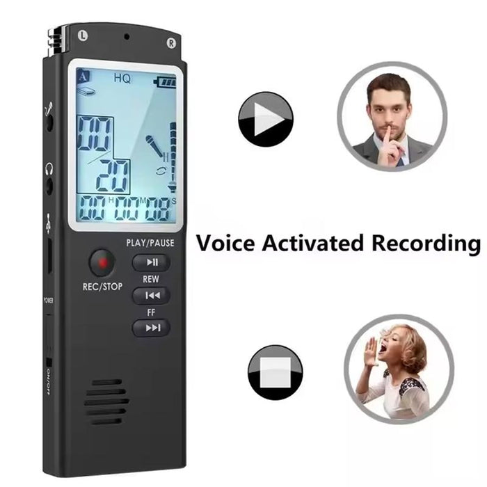 Smart Hd Noise Cancelling Voice Recorder Mp3 Player Memory 8Gb Black