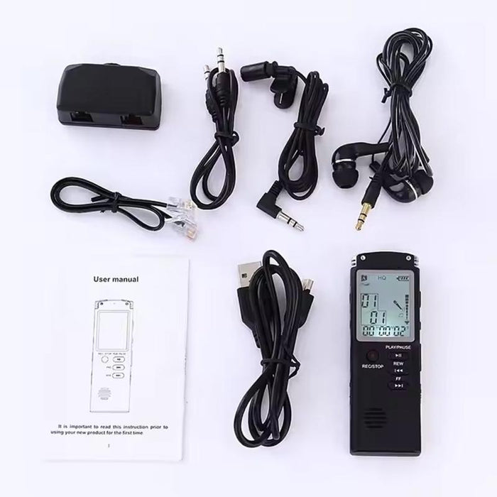 Smart Hd Noise Cancelling Voice Recorder Mp3 Player Memory 8Gb Black