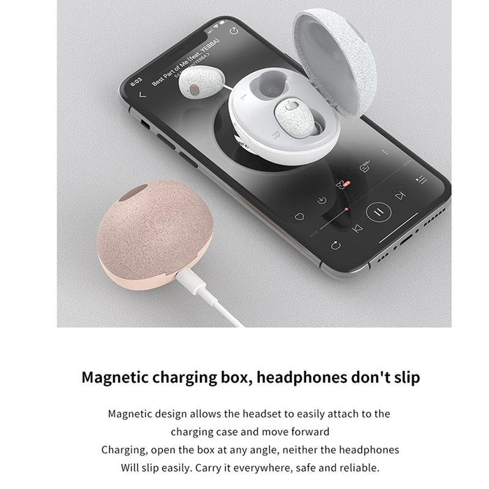 Calante T2S 5D Sound Effect Wireless Bluetooth 5.0 Earphone With Magnetic Charging Box