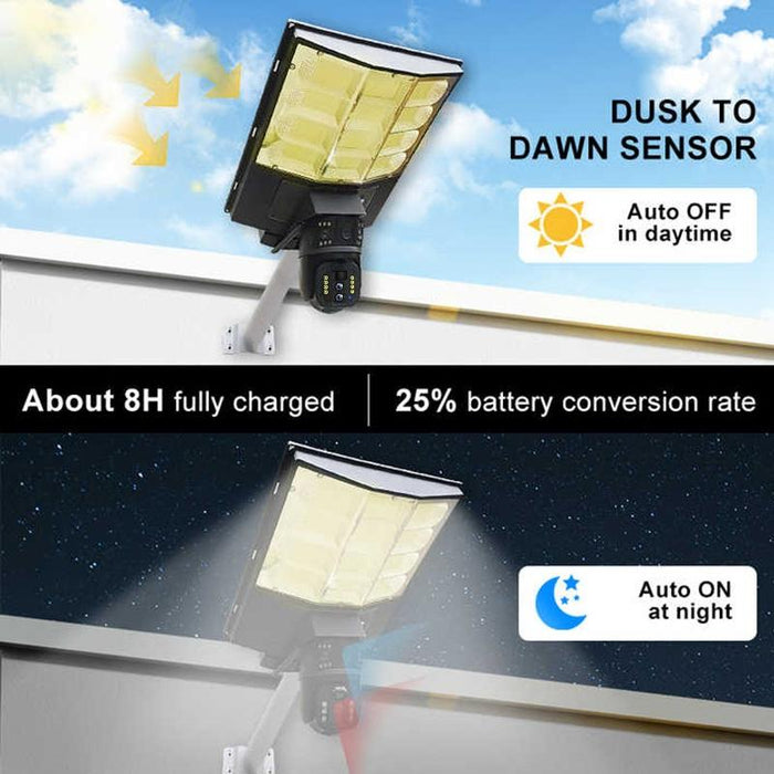 Solar Street Light With 4G Wifi 10X Dual-Lens Monitoring Hd Camera - Memory 128Gb Sd Card