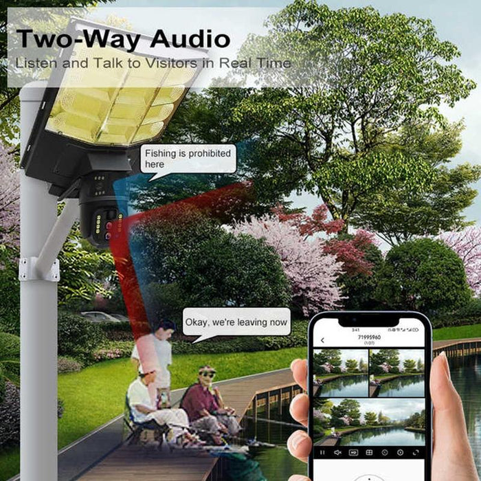 Solar Street Light With 4G Wifi 10X Dual-Lens Monitoring Hd Camera - Memory 128Gb Sd Card